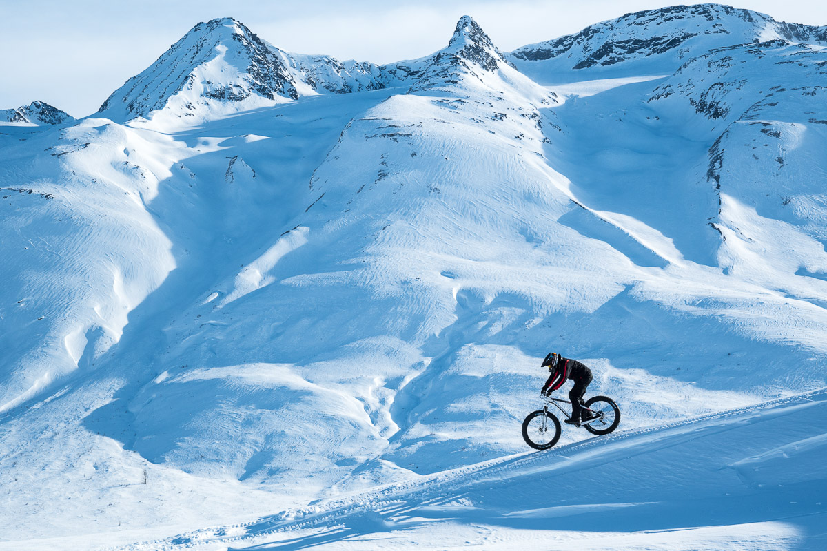 Day one on Thompson Pass - Russ Risdon/FatBack Bikes. Photo: Eddie Clark